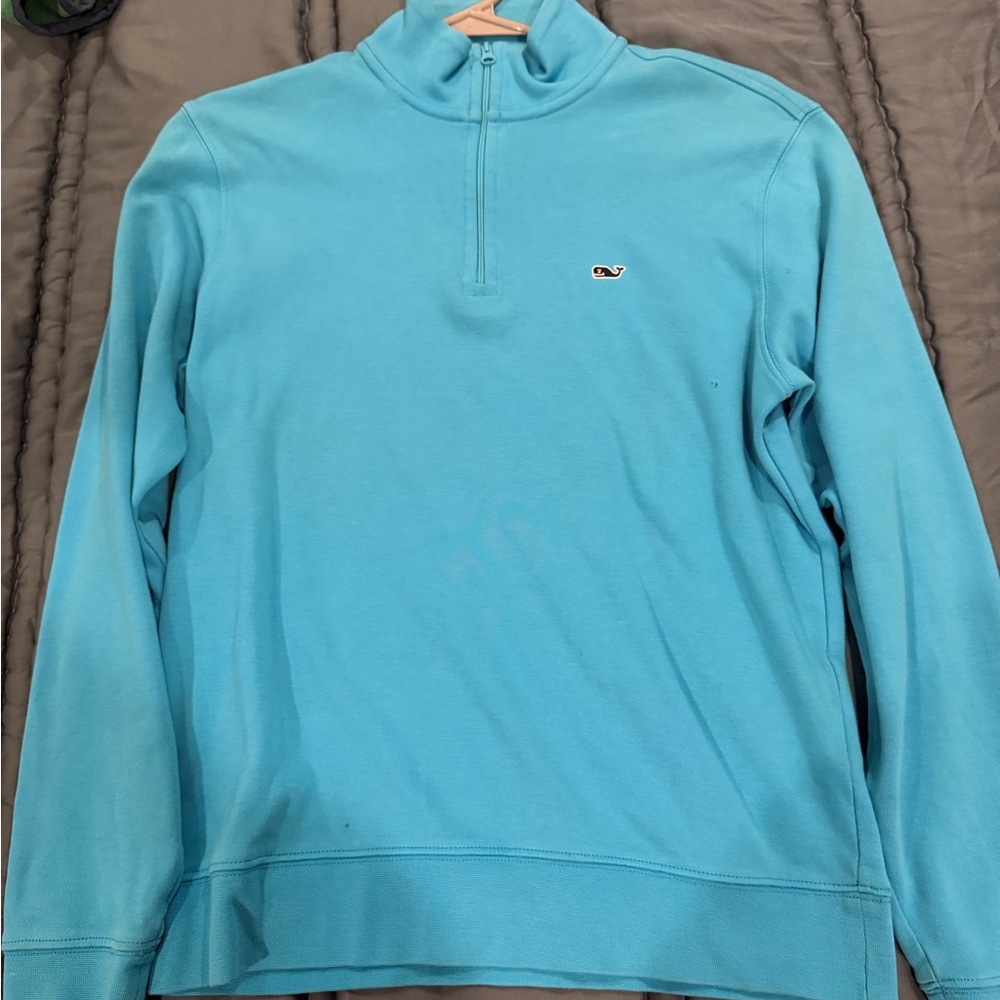 Vineyard Vines Aqua Blue Half Zip pullover